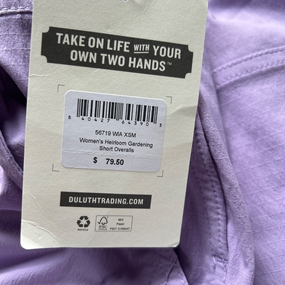 Duluth Heirloom Short Overalls, XS, Purple - Picture 3 of 4